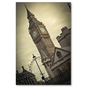 Αφίσα (Λονδίνο, big ben, sepia, αξιοθέατο, Buckingham Palace)